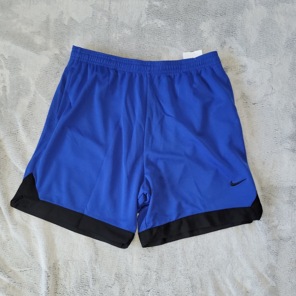 Nike Boys Size Large Blue & Black Athletic Gym Training Sports Loose Fit Shorts